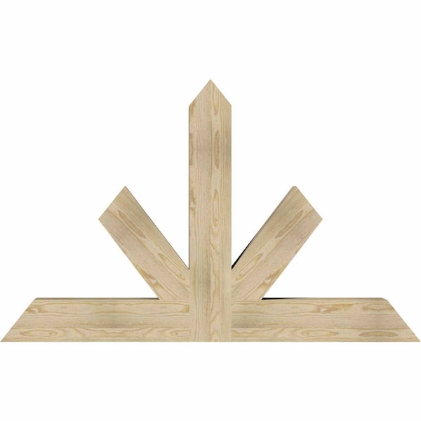 Ekena Millwork Saratoga Rough Sawn Timber Gable Bracket, Douglas Fir, 60"W x 38"H x 6"D x 6"F, 15/12 Pitch GBW060X38X0606SAR00RDF - main
